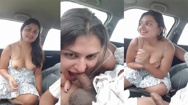 GF Flash Hot Boobs Sucking BF’s Dick In Car Viral Video