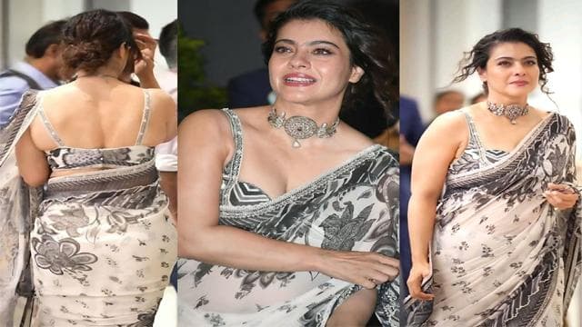 Young Bollywood Kajol Boob Press Viral Online