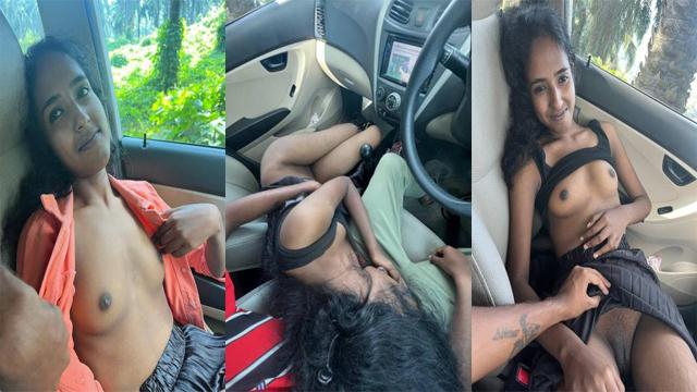 Desi Mallu Slim GF Wild Fucking Captured In Car